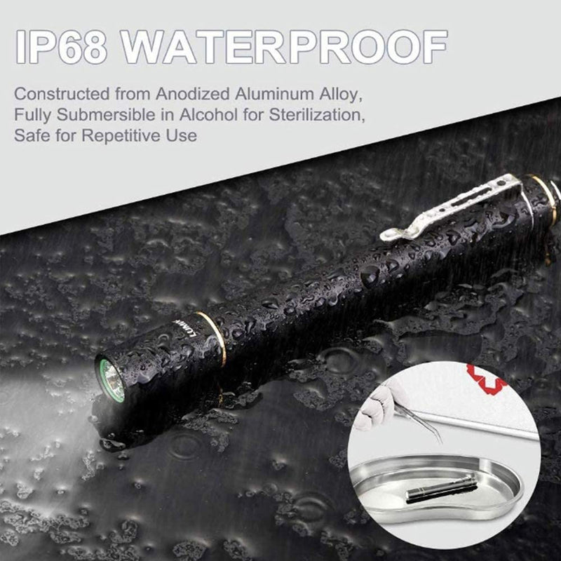 LUMINTOP IYP365 Penlight, Super Bright 200 Lumens Cree LED, IPX-8 Water Resistant, 3 Modes, Powered By 2AAA battery for Inspection, Work, Repair Black Aluminum Cree - NewNest Australia