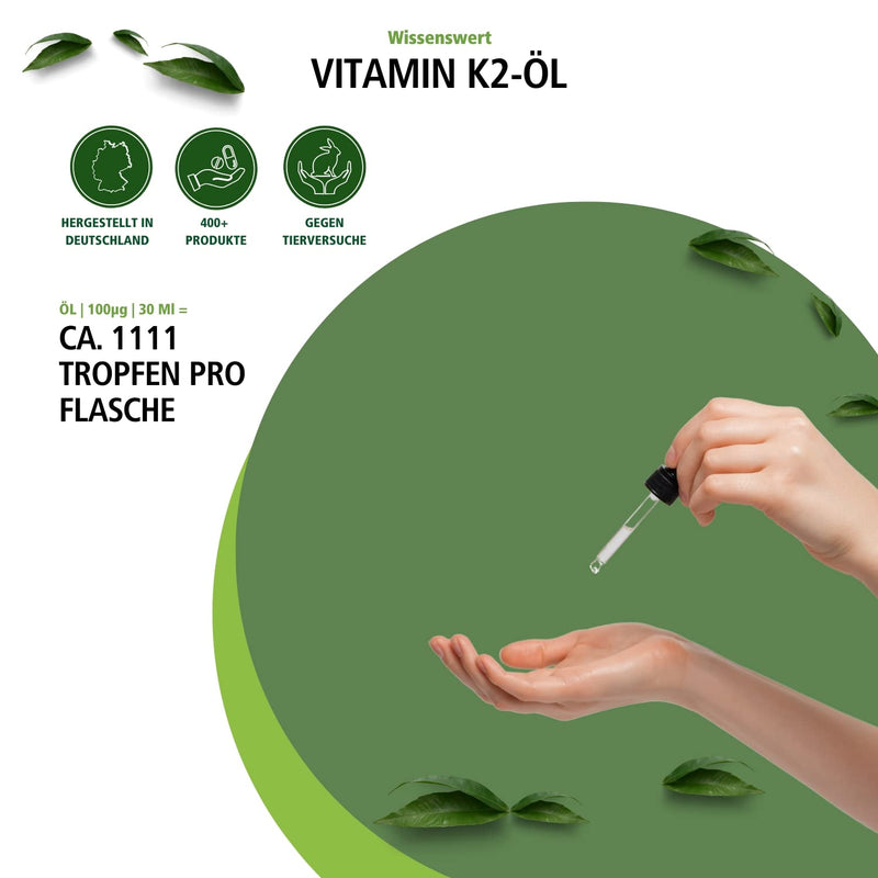 Fairvital | Vitamin K2 MK-7 drops 100µg - All-Trans content at least 99.5% - Natural and fermented from Natto - 30ml - NewNest Australia