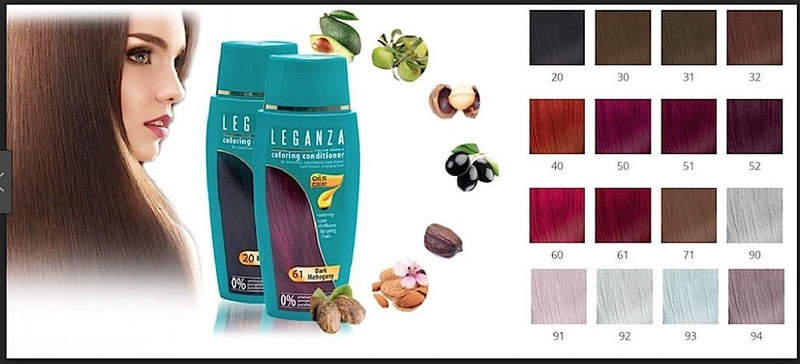 Leganza Hair Coloring Conditioner Natural Balm Color Black Tulip Nº 20 | Enriched with 7 Natural Oils | Ammonia, PPD and Paraben Free | 150 ml 20 Black Tulip - NewNest Australia