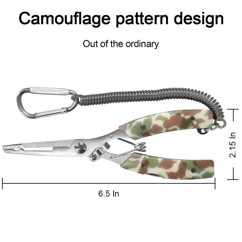 SAWKIT Portable Fishing Pliers,Fish Hook Remover,Stainless Steel Line Cutter Curved Nose Remove Hook Fishing Tackle Tool with Nylon Sheath Fishing Plyers Fishing Gear Set - NewNest Australia