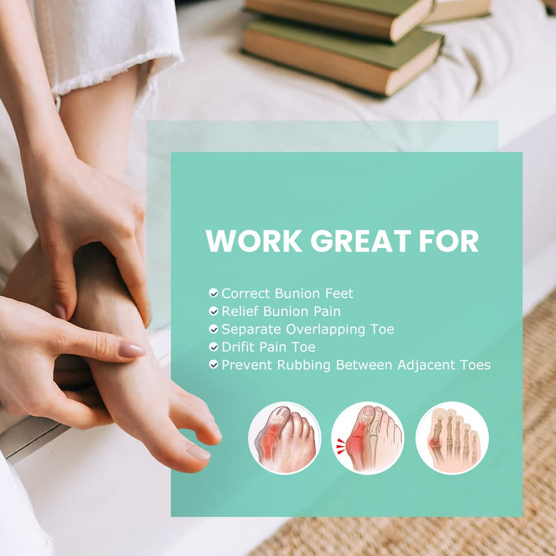 Welnove Gel Toe Separators and Bunion Toe Spacers - 12 Pack Toe Spacers with Aloe Vera Extract Infused - Silicone Bunion Corrector for Curled Toes and Overlapping Toes, Calluse Clear(Aloe Vera) - NewNest Australia