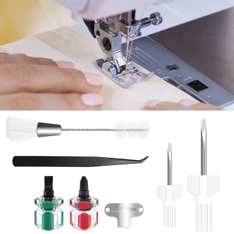 7 Piece Sewing Machine Cleaning Kit Include Tweezers Double Ended Fluff Brush Needle Board Screwdriver and 4 Short Screwdrivers, Sewing Machine Repair Tool - NewNest Australia