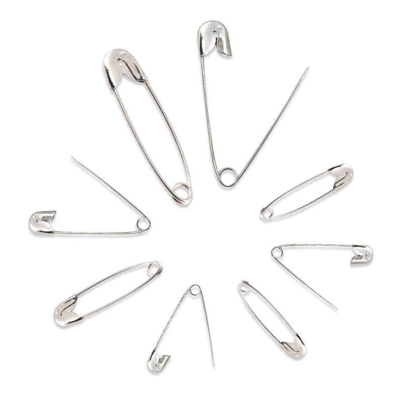 540PCS Safety Pins, EUUPS 4 Sizes Safety Pins Assorted, Durable & Large Strong Safety Pins Bulk for Art Craft Sewing Jewelry Making Home Office Use with Storage Box, Gold Silver Black - NewNest Australia