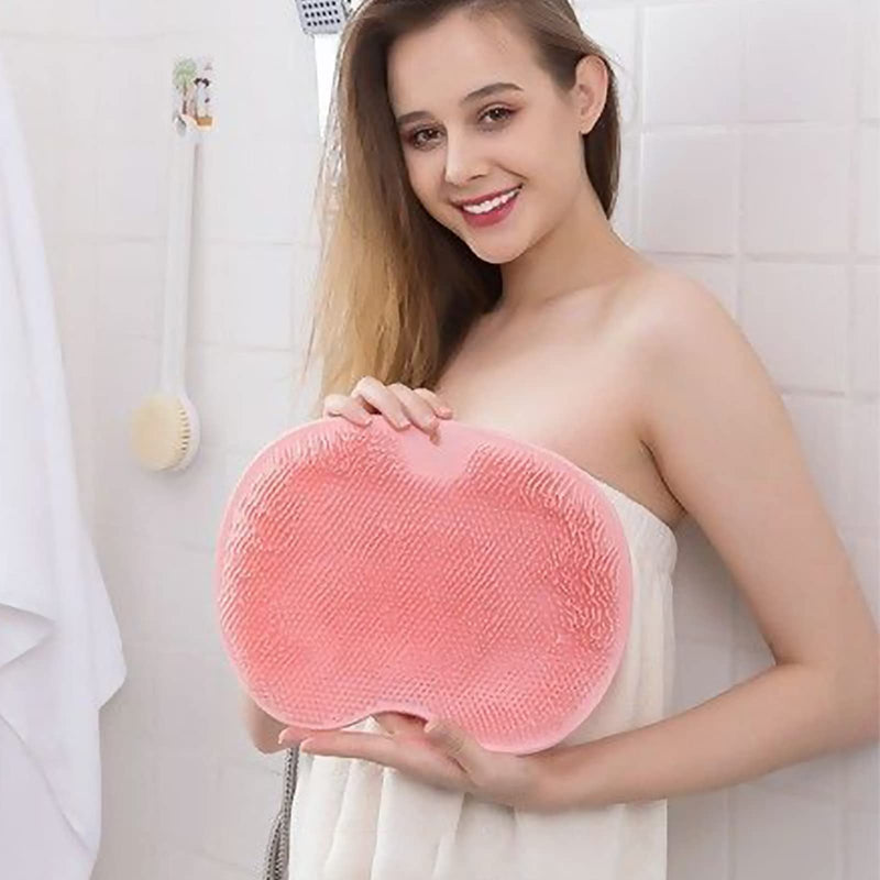 Non-Slip Silicone Massage Pad, Back Scrubber, Massager Cleaner With Non-Slip Suction Cups, Exfoliating Massager For The Back - Cleans, Exfoliates, Massages Your Back (Red) - NewNest Australia