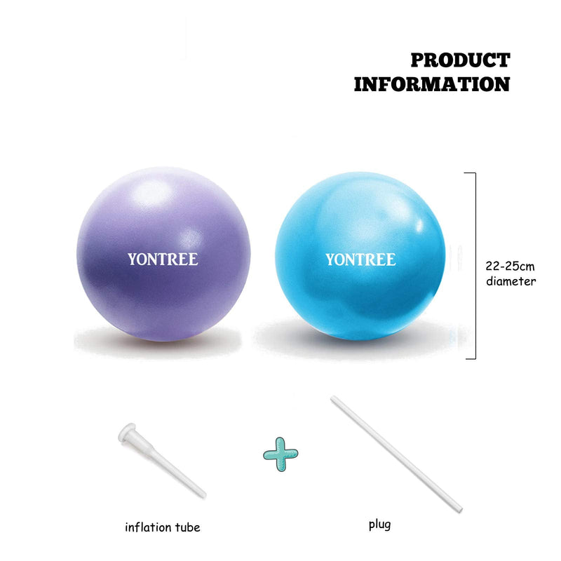 Yontree 2 Pack Soft Pilates Ball, 22-25cm Small Exercise Ball for Yoga, Pilates, Abdominal Workouts, Shoulder Therapy, Core Strengthening (Home & Gym & Office) - NewNest Australia