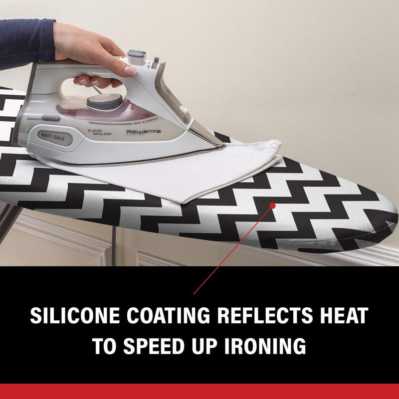 EPICA Silicone Coated Ironing Board Cover- Resists Scorching and Staining - 15" x54 (Chevron: Black and White) Chevron: Black and White - NewNest Australia