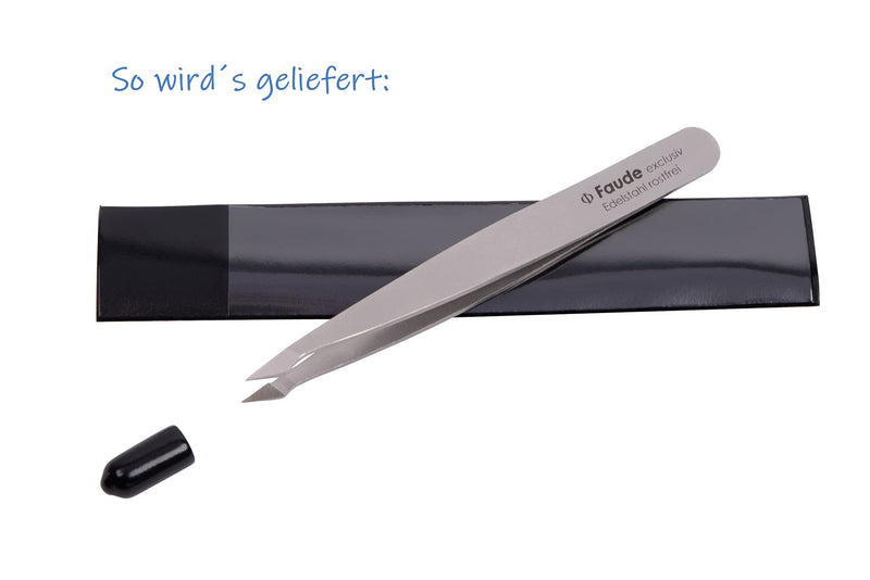Faude combination tweezers - pointed tweezers for splinters, and eyebrow tweezers for ingrown and fine hairs in one (stainless steel). - NewNest Australia