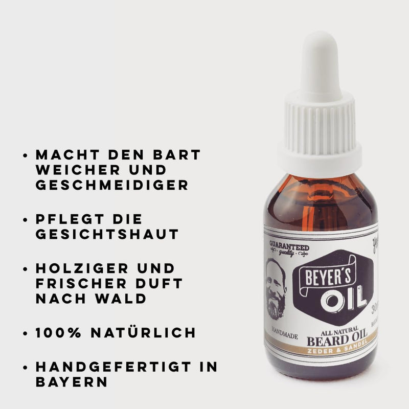 Beyer's Oil Beard Oil Cedar & Sandal 30ml - 100% natural beard care - Makes the beard soft and smooth 30 ml (pack of 1) - NewNest Australia