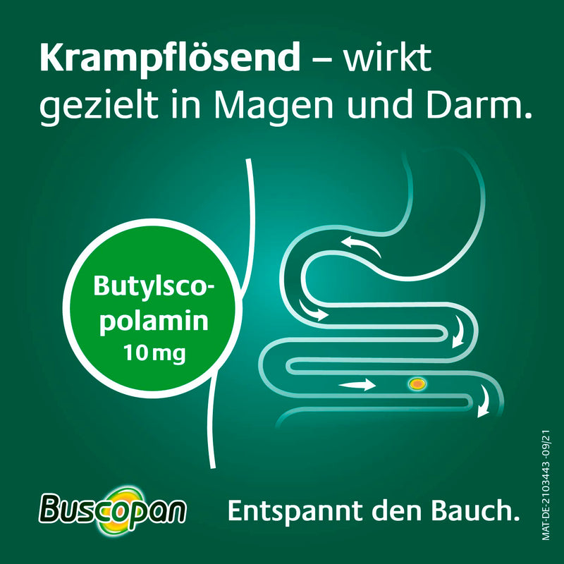 Buscopan® dragées 2 x 50 pieces with butylscopolamine for mild to moderate abdominal pain and abdominal cramps 50 pieces (pack of 2) - NewNest Australia