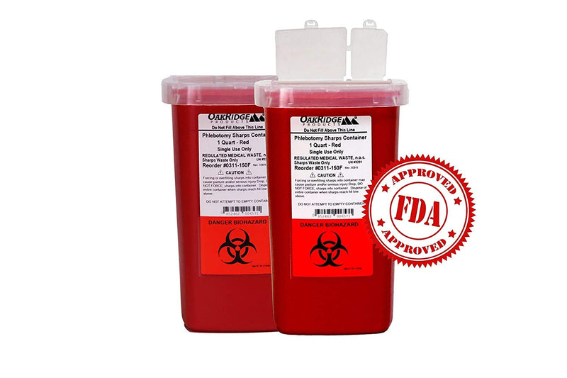 1 Quart Size (Pack of 3) | Oakridge Products Sharps Container with Flip Lid | for Diabetics - NewNest Australia