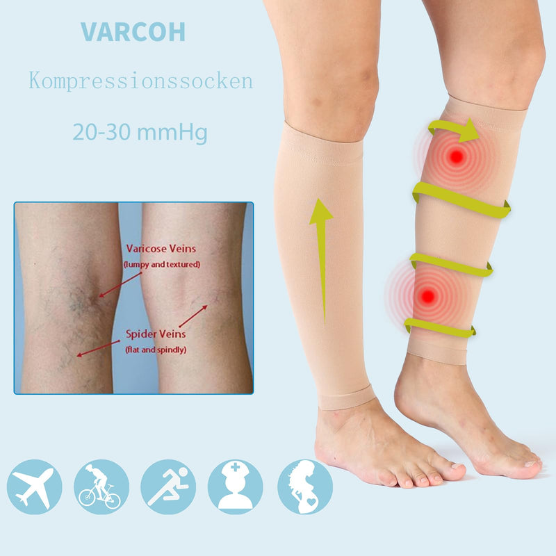 Varcoh Compression Stockings Women'S Wide Plus Size (S-4Xl) Compression Stockings Men, Knee High, Open Toe, Class 2 - Extra Large Sizes For Optimal Fit And Comfort For Varicose Veins - NewNest Australia
