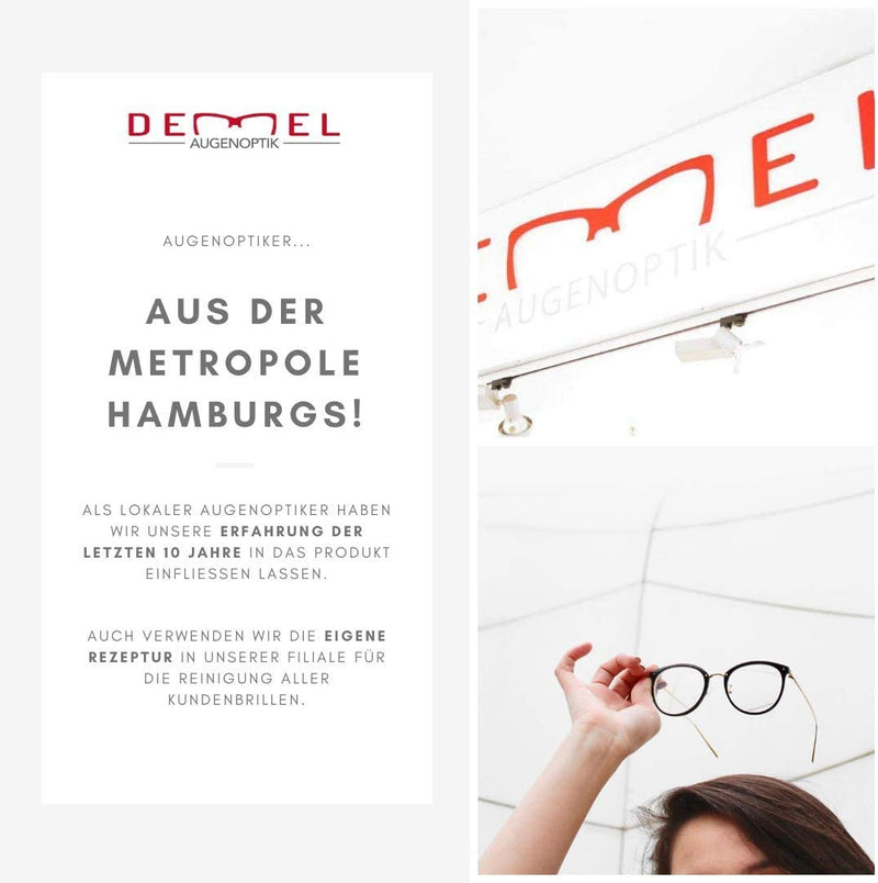 Freiblick Glasses Bath Set With 50 Ml Special Cleaner And Micro-Fibre Cloth, Glasses Cleaning Cloth In Extra Size Of 40 X 40 Cm, Mobile Glasses Cleaning Device Suitable For Every Pair Of Glasses - NewNest Australia
