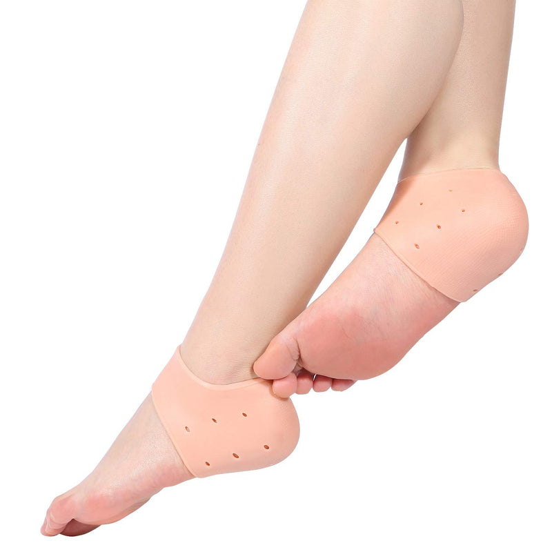 2PCS Silicone Moisturizing Socks Gel Heel Protect Socks Dry Cracked Foot Sleeves Pain Relief Soft Cushion Support Gel Heel Protectors(Air Holes-Flesh) Air Holes-Flesh - NewNest Australia