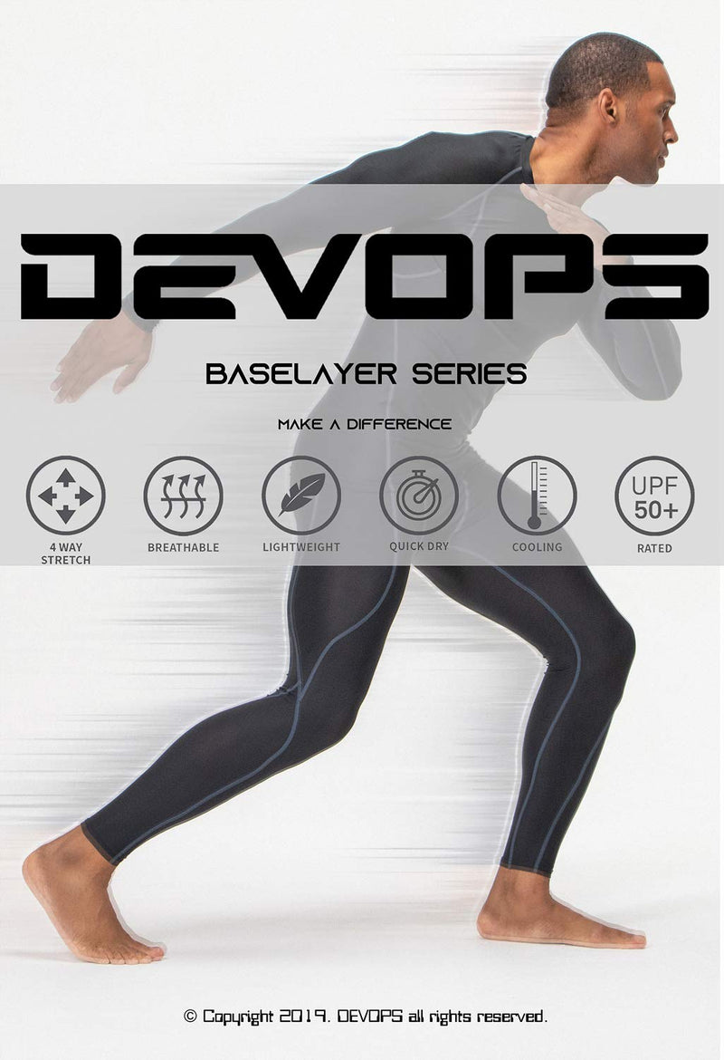 DEVOPS 2 Pack Men's Compression Pants Athletic Leggings with Pocket/Non-Pocket X-Large 1# (Basic) - Black / Camo Black - NewNest Australia