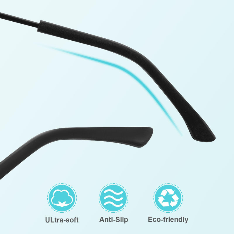 Wllhyf 8 Pairs Replacement Temple Tips For Glasses Non-Slip Glasses Arm Covers, Silicone End Tips, Ear Pads, Tube Sleeve, Soft Comfortable Eyeglass Temple Sleeves For Thin Metal Glasses Legs - NewNest Australia