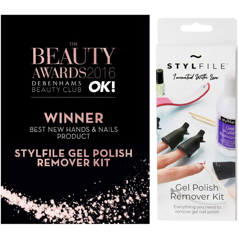 STYLFILE Gel Nail Polish Remover Tool Kit (12pcs), Remove Gel Nail Polish and Acrylics at Home in 15 Minutes, No Foil Needed, Includes Gel Polish Remover Solution (150ml) & Cuticle Oil, Quick & Easy - NewNest Australia