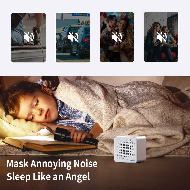 White Noise Machine, RENPHO Sound Machine for Sleeping Baby/Adult with 36 Soothing Natural Sounds, Timer&Memory Functions, Privacy Noise Cancelling for Office, Portable for Nursery Home Travel White - NewNest Australia
