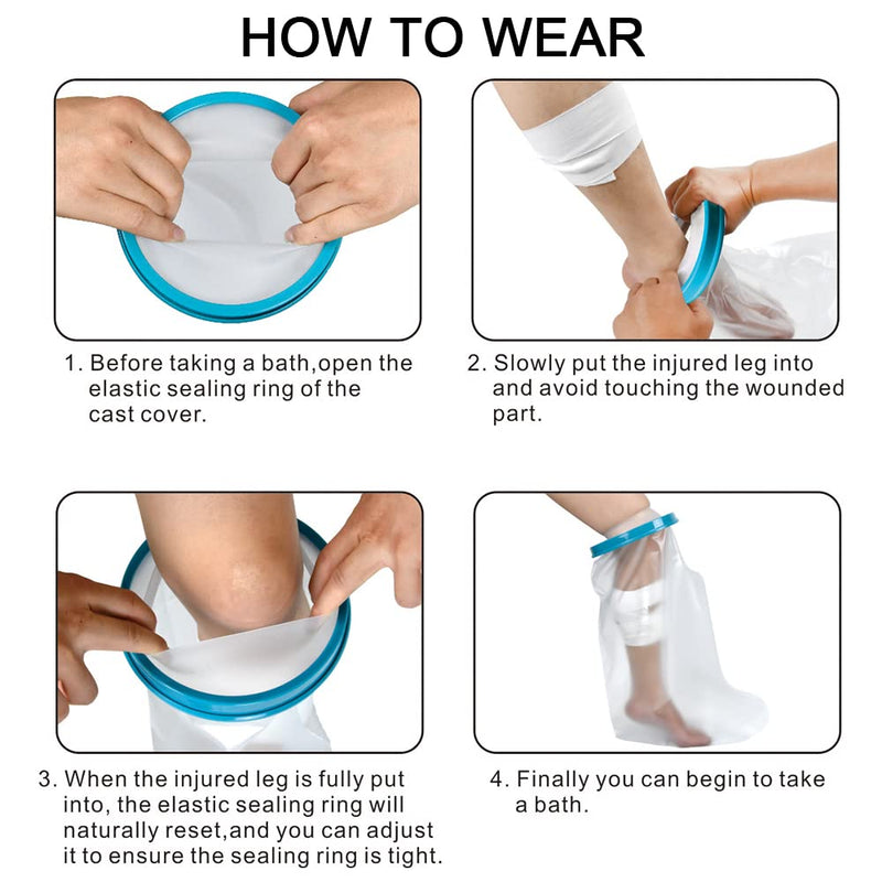 Waterproof Cast Cover For Shower, Cast And Bandage Protector For Bathing, Waterproof Plastic Protector, Reusable Seal For Broken Legs, Knee, Foot, Ankle, Wound - NewNest Australia