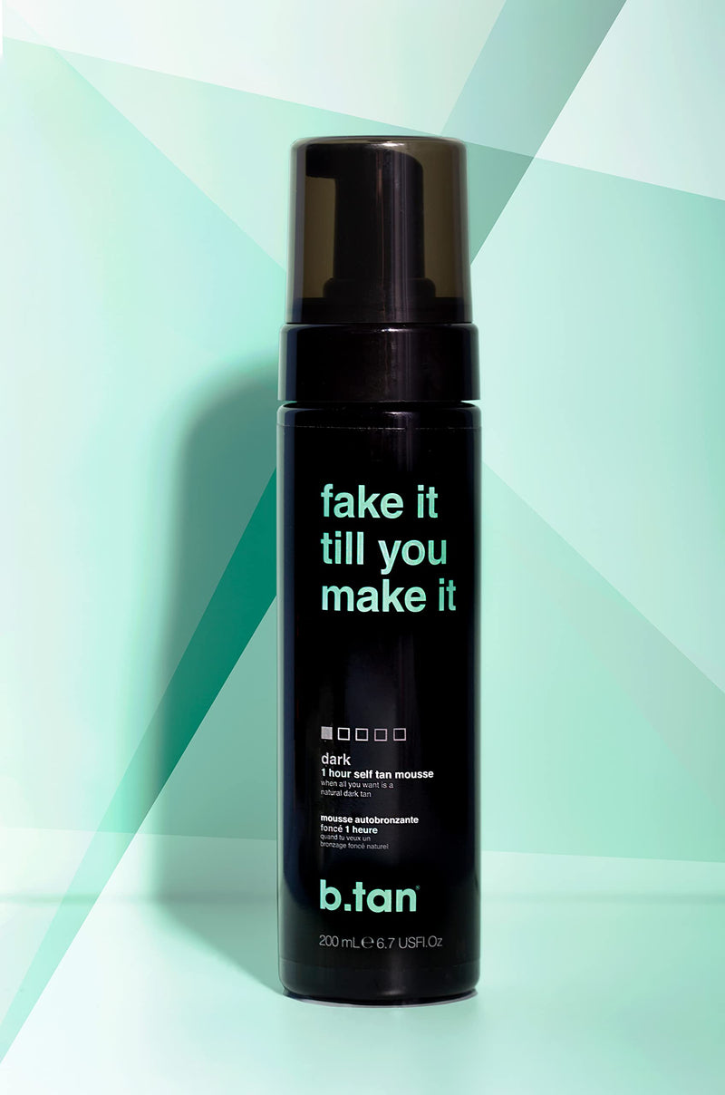 b.tan Fake Tan | Fake It Till You Make It Self Tanner - Fast, 1 Hour Sunless Tanner Mousse, Natural Looking Tan, No Gimmicks, No Fake Tan Smell, No Added Nasties, Vegan, Cruelty & Paraben Free, 200ml - NewNest Australia
