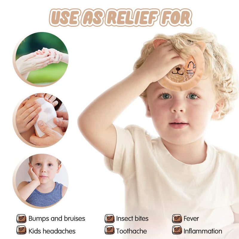 Hilph Children'S Cooling Pads, Cooling Pad For Children Injuries, Children'S Gel Cool Pack With Soft Fabric Cover, Cold Warm Compress For Bumps, Wisdom Teeth, Bruises - NewNest Australia