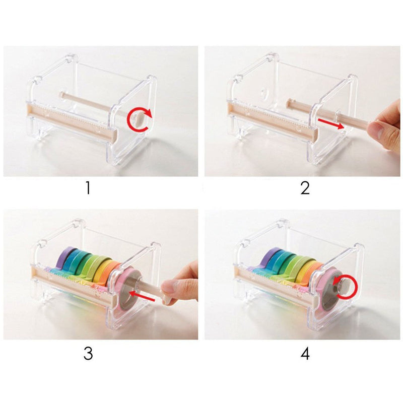 2pcs HomDSim Washi Tape Dispenser Cutter,Roll Tape Holder Organizer,Masking Tape Desktop Tape DIY Sticker Roll Tape Cutter Holder Storage,Washi Tape Box Yellow - NewNest Australia