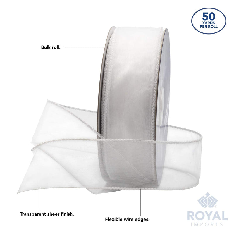 Royal Imports Organza Wired Sheer Ribbon 1.5" (#9) for Floral & Craft Decoration, 50 Yard Roll (150 FT Spool), Gold 1-1/2 Inch - NewNest Australia