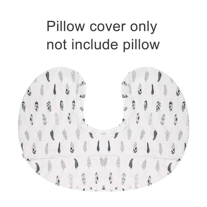 ALVABABY Nursing Pillow Cover Slipcover,100% Organic Cotton ,Soft and Comfortable,Feathers Design,Maternity Breastfeeding Newborn Infant Feeding Cushion Cover, ZT01 01feather - NewNest Australia