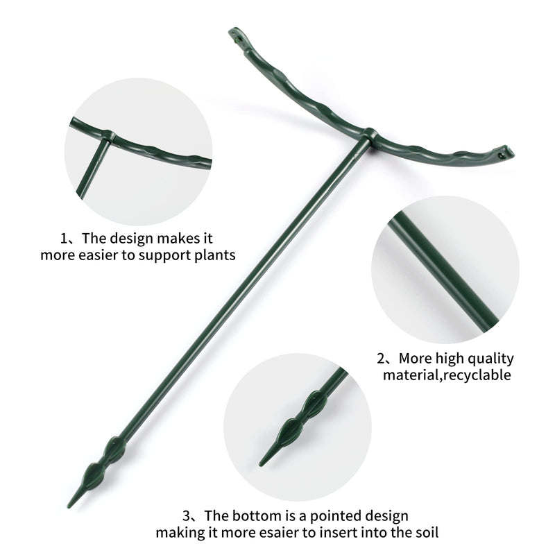 Upgraded 12 Pack Plant Support Plant Stakes,Half Round Plant Support Ring Plastic Plant Cage Holder Flower Pot Climbing Trellis for Small Plant Flower Vegetable,Indoor Plants with 20 Pcs Plant Labels - NewNest Australia