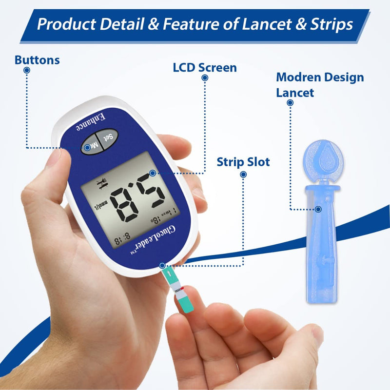 GlucoLeader Blood Sugar Test Strips Pack of 50 Diabetic Test Strips and Lancets - Blood Glucose Test Strips for Blood Sugar Monitor in mmol/L - Made in Taiwan Pack of 50 Strips - NewNest Australia