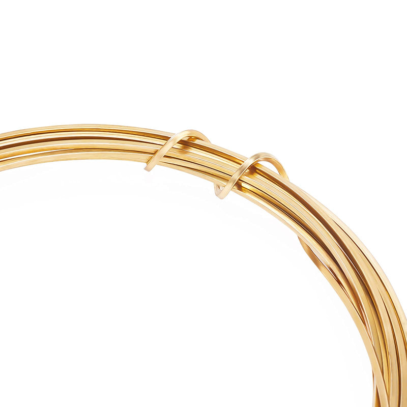 BENECREAT 15 Gauge 16.4 Feet Square Copper Wire Half Hard Gold Brass Wire for Jewelry Beading Craft Work Gold - Square - NewNest Australia