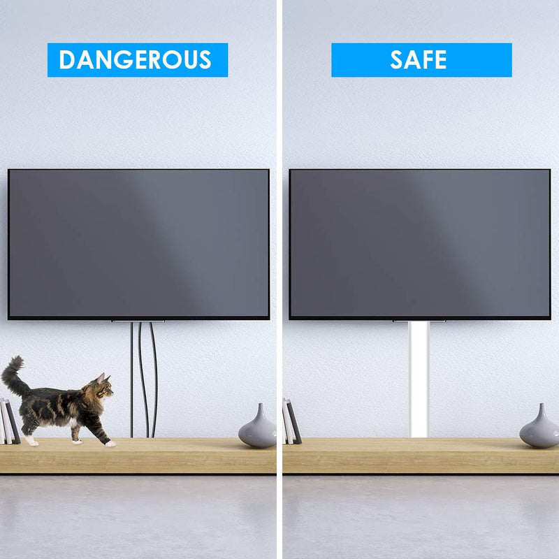 47inch Cord Hider Wall Mounted TV, Yecaye TV Cord Cover, Pre-drilled Wire Hiders for TV on Wall, Paintable Cable Cover Wall, Wire Cover White, 3 X L15.7in W2.36 H0.75, CMC-08 - NewNest Australia