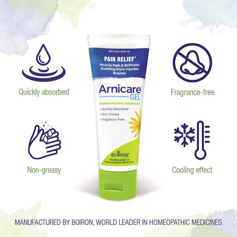 Boiron Arnicare Gel Natural Soothing Relief for Joint Pain, Muscle Pain, Swelling, Soreness, and Stiffness - Non-greasy and Fragrance-Free - 2.6 oz 2.6 Ounce (Pack of 1) - NewNest Australia