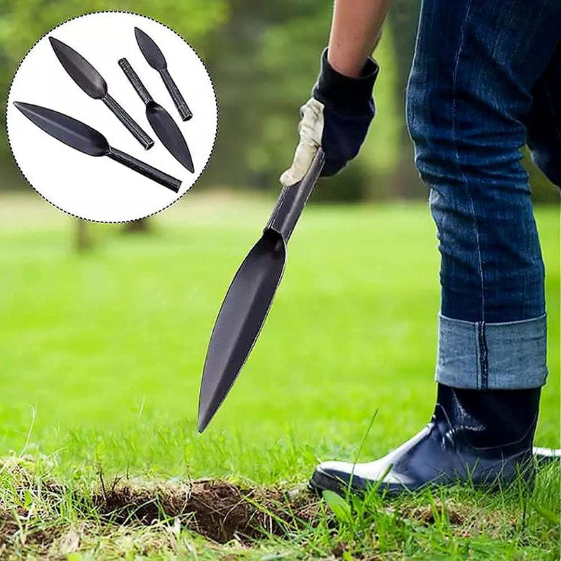 Willow Leaf-Shaped Garden Trowel Tool 12-inch Hand Shovel High-Carbon Steel Material One-Piece Forged Heavy Duty Manual Tool Potting Digging Transplanting Planting Weeding (Grey) Gray - NewNest Australia