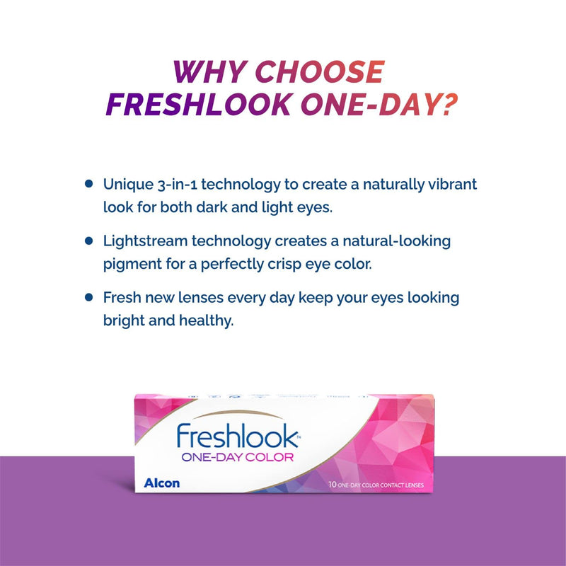 FreshLook One Day Gray daily lenses soft, 10 pieces, BC 8.6 mm, DIA 13.8 mm, 0 diopters 0.0 diopters - NewNest Australia