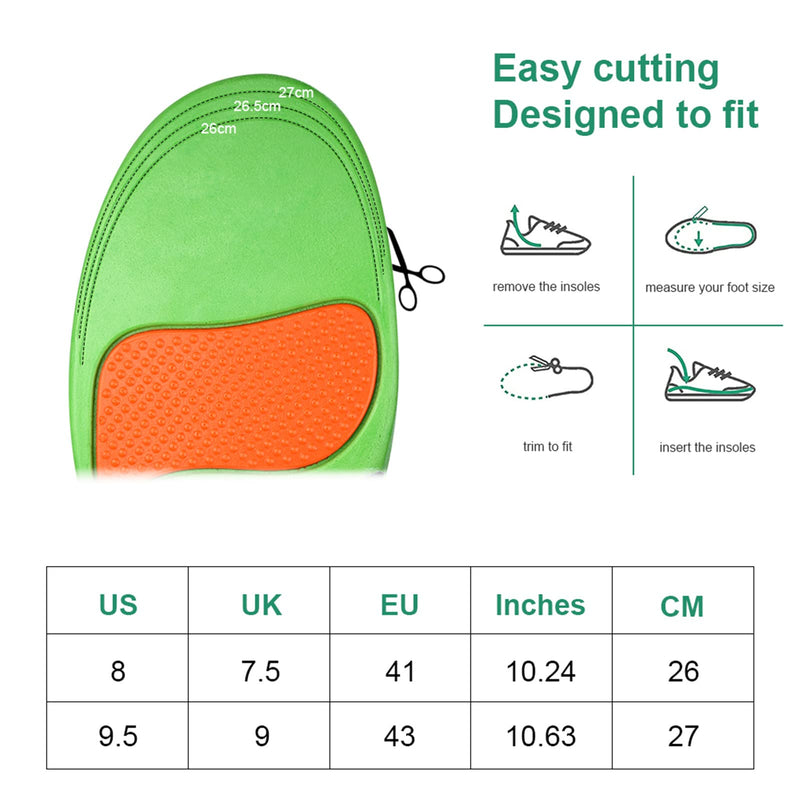 Orthotic Insoles, Cushioned Shoe Insoles with Orthotic Arch Support, Comfortable Shoe Boot Inserts Full-Length Orthotic Insoles for Men and Women with Plantar Fasciitis - 1 Pair - NewNest Australia