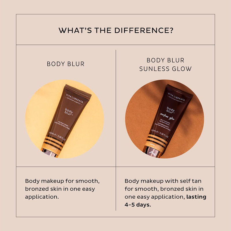 VITA LIBERATA Organic Self Tanning Lotion and Skin Perfecting Body Makeup, Body Blur Sunless Glow Natural, Vegan Tanning Lotion & Instant Body Makeup With Lasting Self Tan 100ml Latte (Medium) 100ml Latte (Medium) - NewNest Australia