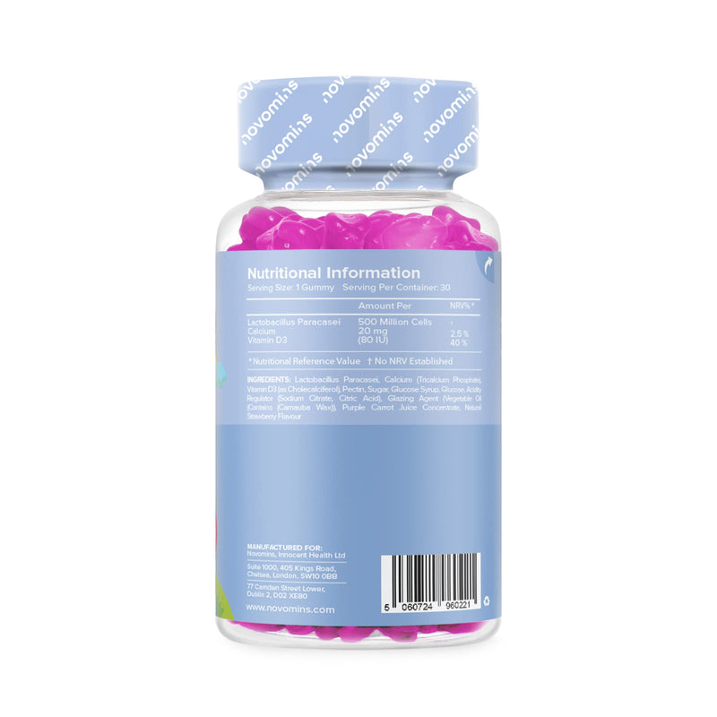 Kids Probiotic Gummies – Probiotics for Children – Kids Kind Tummy Gummies – Vegetarian - 1 Month Supply – Vitamin D & Calcium – 30 Chewable Kids Vitamins – Childrens Gut Health - by Novomins - NewNest Australia