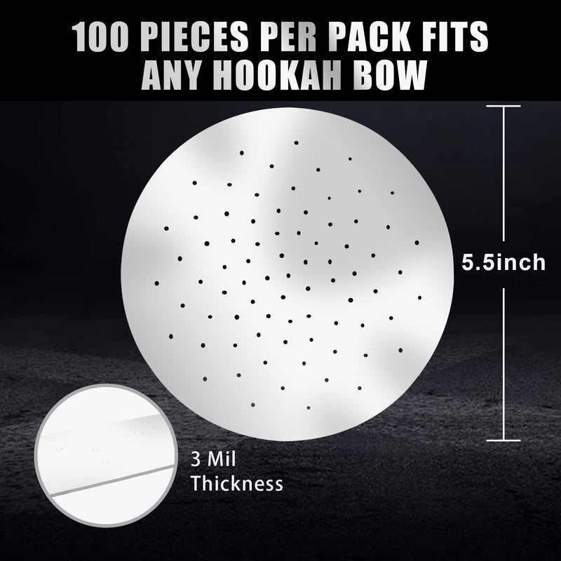 Hookah Foil Pre Punched Hookah Aluminum foil & Heavy Duty Pre-Poked Hookah Foil & Hooka Shisha Foils 5.5 Inches 0.03mm 100pcs (100) 100 - NewNest Australia
