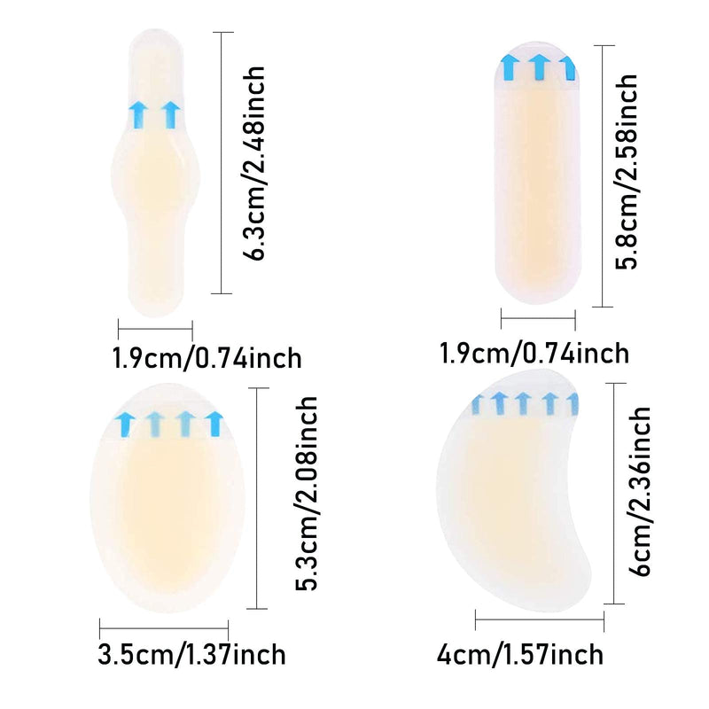 Pack Of 24 Blister Plasters, Blister Foot Protection, Blister Pads, Gel Plasters, Waterproof Hydrocolloid Bubble Plasters, Invisible Hiking Against Blisters On Heels, Toes And Feet - NewNest Australia