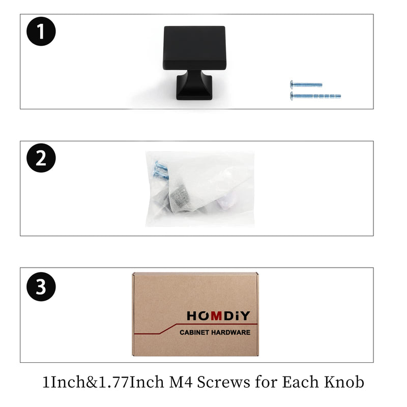 homdiy Cabinet Knobs Brushed Nickel Drawer Knobs 5Pack Square Knobs for Kitchen Cabinet Modern Cabinet Door Knobs 5 Pack Black - NewNest Australia