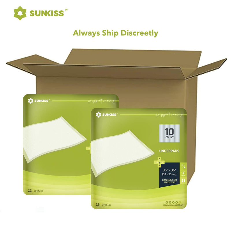 Sunkiss Trustplus Incontinence Pad 90 X 90 Cm, Absorbent Incontinence Pad, Baby Changing Mat, Bed Pad Incontinence Disposable, Training Pad For Puppies, Pack Of 10 - NewNest Australia
