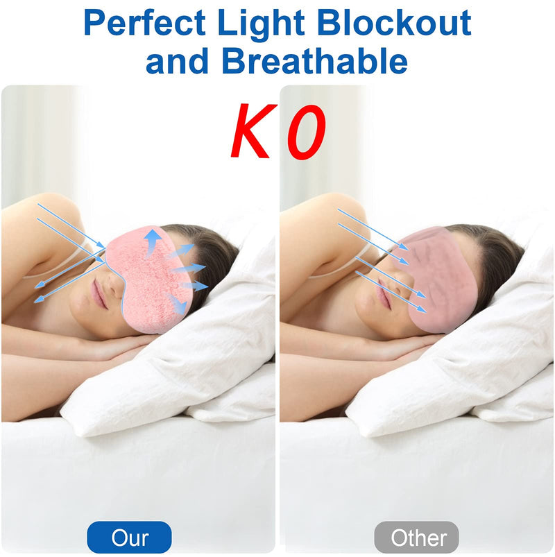 Sleeping Masks for Women, 3PCS Blackout Sleep Eye Mask, yeestone Soft Night Mask, Fluffy Eye Covers with Travel Pouch, Sleep Blindfold for Women Kids(Pink/Purple/Grey) - NewNest Australia