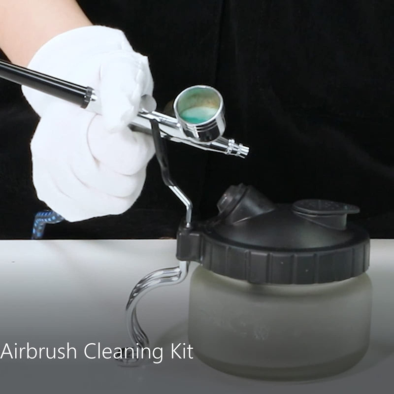 SAGUD Airbrush Cleaning Pot Strong Glass Bottles Kit with Airbrush Holder Station - NewNest Australia
