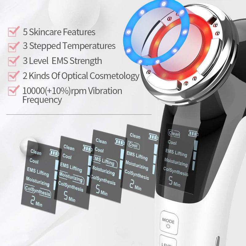 Anlan Cosmetic Device Wrinkle Remover Facial Massager With Ion And Hot/Cool Treatment For Face Care Facial Lifting Deep Cleansing Anti Wrinkle Anti-Aging With Ems Microcurrent Classic - NewNest Australia