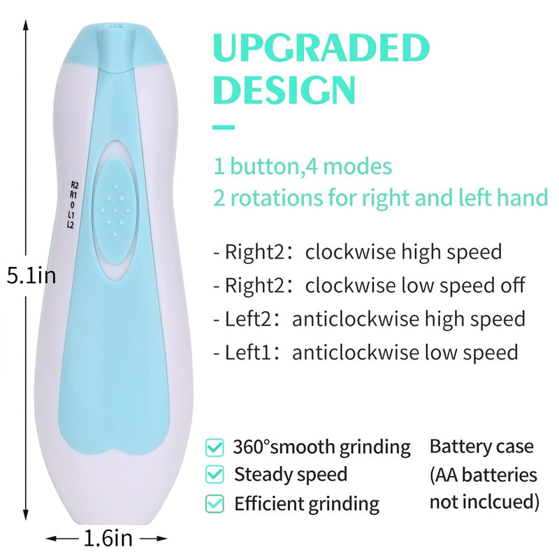 Baby Nail Clipper,Electric Baby Nail Trimmer,Toes Fingernails Care Trimmer with LED Light for Newborn,Kids and Adults(Blue) - NewNest Australia