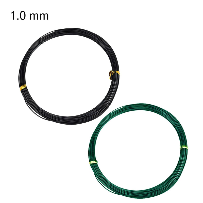 ZELARMAN Bonsai Training Wire Set of 4 - Total 128 Feet(32 Feet Each Size) 3 Size - 1.0MM,1.5MM,2.0MM - Corrosion and Rust Resistant Black - NewNest Australia