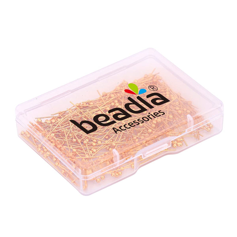 BEADIA 18K Gold Plated Ball Head Pins 16mm 400pcs for Jewelry Making Findings 16x0.5mm - NewNest Australia