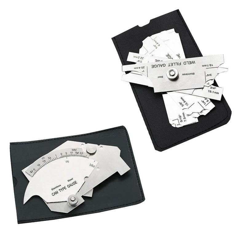 Necygoo Weld Gauge Set Stainless Steel 0-60mm Cam Type Gauge and 3.2mm-25.4mm 1/8''-1'' Weld Fillet Gauge with Bag Imperial Metric Measurement Welding Gauge - NewNest Australia