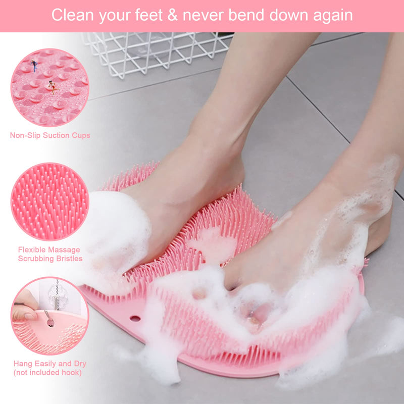 2Pcs Shower Foot Scrubber,Liwein Foot Cleaner Massager Mat Shower Foot Cleaner Shower Foot Massager for Shower Feet Back Body Shower Foot Scrubber - NewNest Australia
