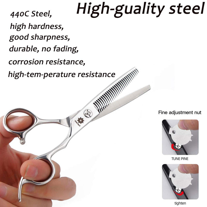 Dream Reach 6" Professional Hair Cutting Scissors Japan 440C Steel Thinning Scissor for Men/Women Cutting for Salon/Barber/Home (Antler Teeth 01) Antler Teeth 01 - NewNest Australia